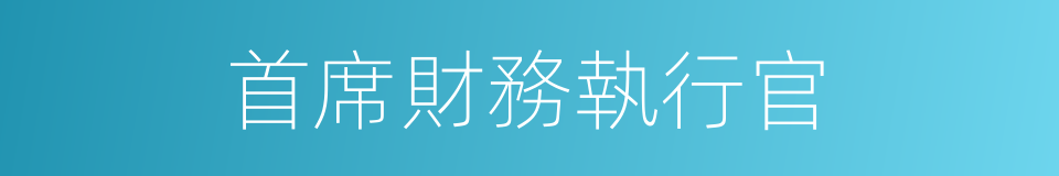 首席財務執行官的同義詞