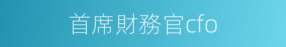 首席財務官cfo的同義詞