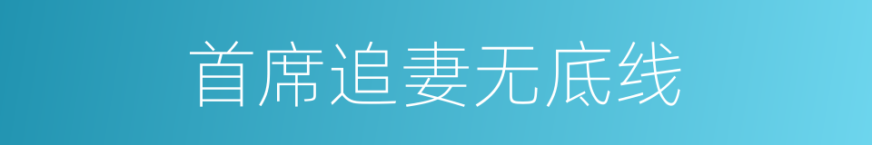 首席追妻无底线的同义词