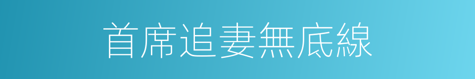 首席追妻無底線的同義詞