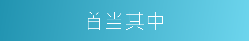 首当其中的意思