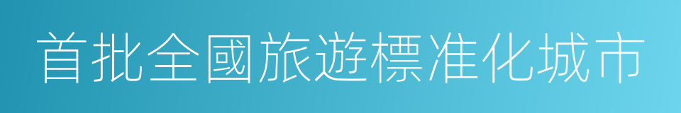 首批全國旅遊標准化城市的同義詞
