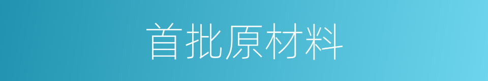 首批原材料的同义词