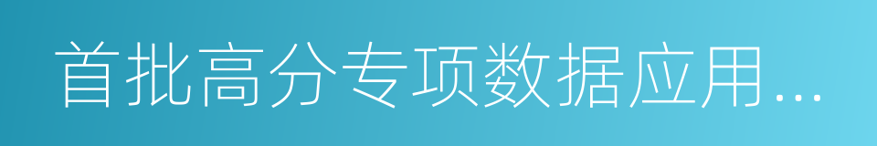 首批高分专项数据应用标准的同义词