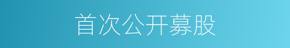 首次公开募股的同义词