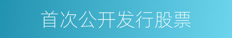 首次公开发行股票的同义词