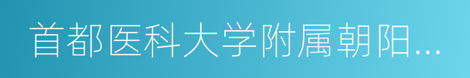 首都医科大学附属朝阳医院的同义词