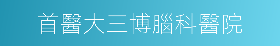 首醫大三博腦科醫院的同義詞