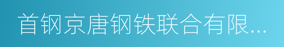 首钢京唐钢铁联合有限责任公司的同义词