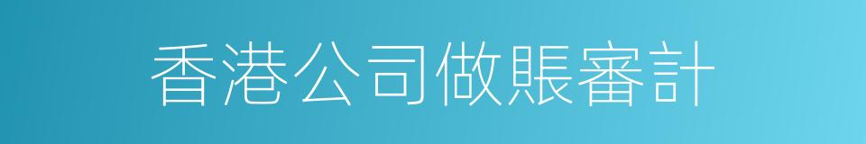 香港公司做賬審計的同義詞