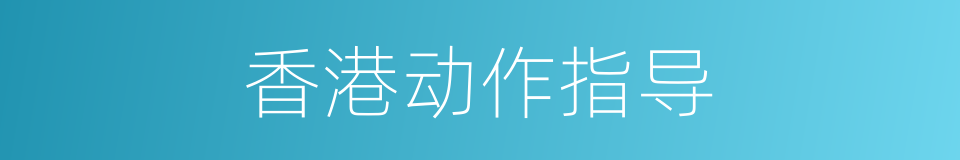 香港动作指导的同义词
