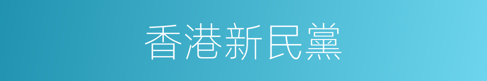 香港新民黨的同義詞