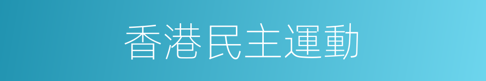香港民主運動的同義詞