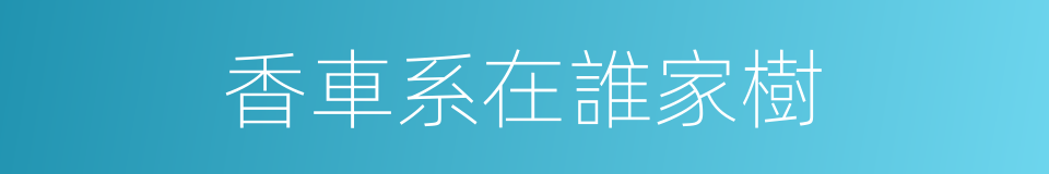 香車系在誰家樹的同義詞