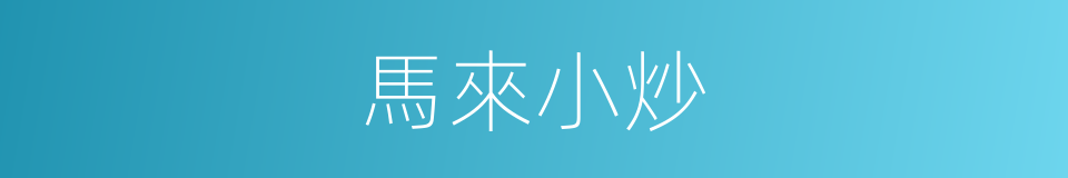 馬來小炒的同義詞