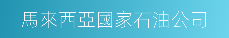 馬來西亞國家石油公司的同義詞