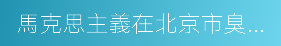 馬克思主義在北京市臭氧檢測及分析中的應用的同義詞