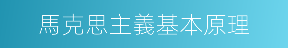 馬克思主義基本原理的同義詞