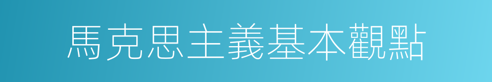 馬克思主義基本觀點的同義詞