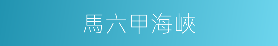 馬六甲海峽的意思