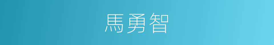 馬勇智的同義詞