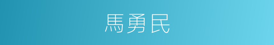 馬勇民的同義詞