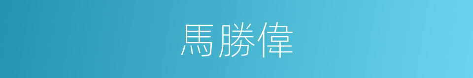 馬勝偉的同義詞