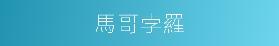 馬哥孛羅的同義詞