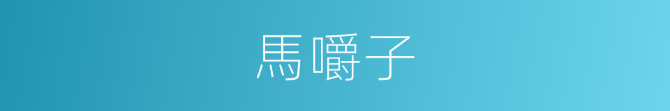 馬嚼子的意思