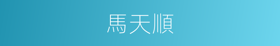 馬天順的同義詞