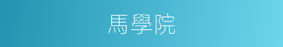 馬學院的同義詞