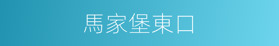 馬家堡東口的同義詞