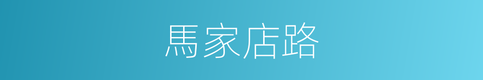 馬家店路的同義詞