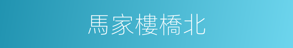 馬家樓橋北的同義詞