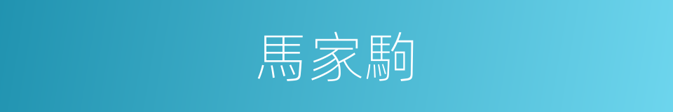 馬家駒的同義詞