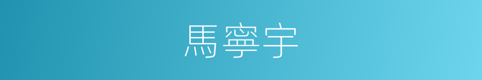 馬寧宇的同義詞