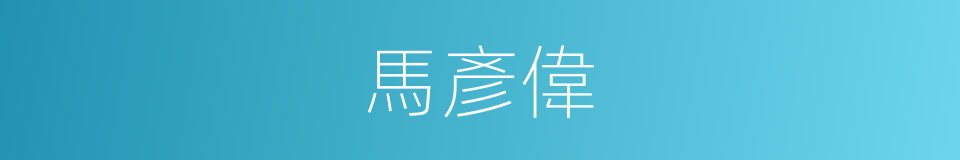 馬彥偉的同義詞