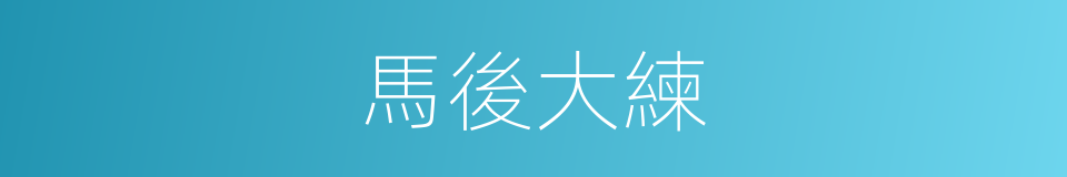 馬後大練的意思