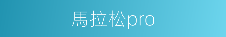 馬拉松pro的同義詞