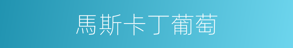 馬斯卡丁葡萄的同義詞