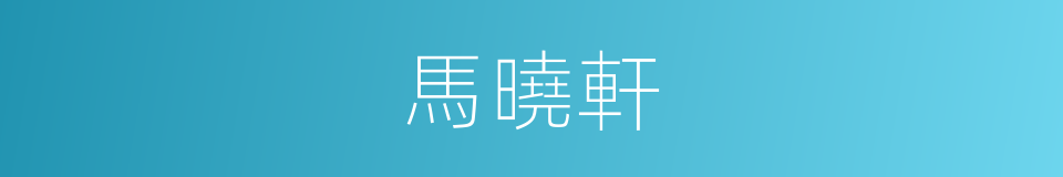 馬曉軒的同義詞