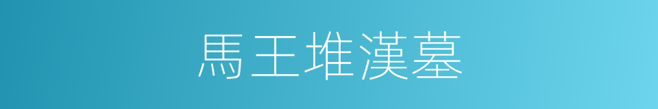 馬王堆漢墓的意思