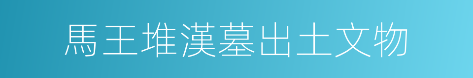 馬王堆漢墓出土文物的同義詞