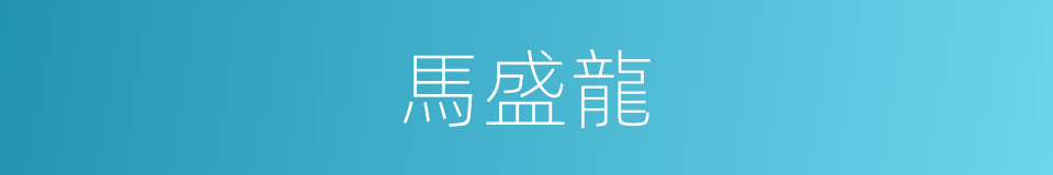 馬盛龍的同義詞