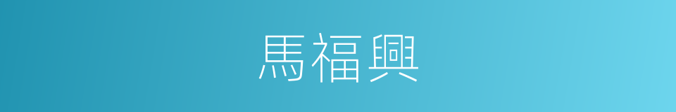 馬福興的同義詞