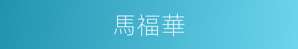 馬福華的同義詞