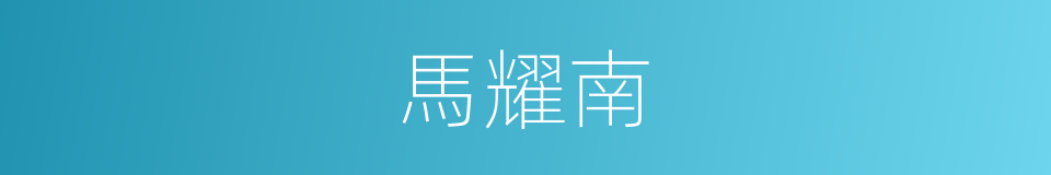 馬耀南的同義詞