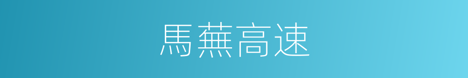 馬蕪高速的同義詞