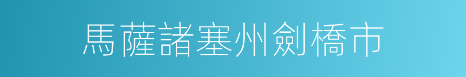 馬薩諸塞州劍橋市的同義詞