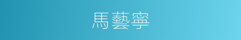 馬藝寧的同義詞